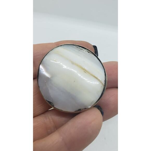 Vintage Silver Trinket Jewelry Pill Stash Box Set Shell Inlay Geometric 3 pcs - Picture 8 of 10